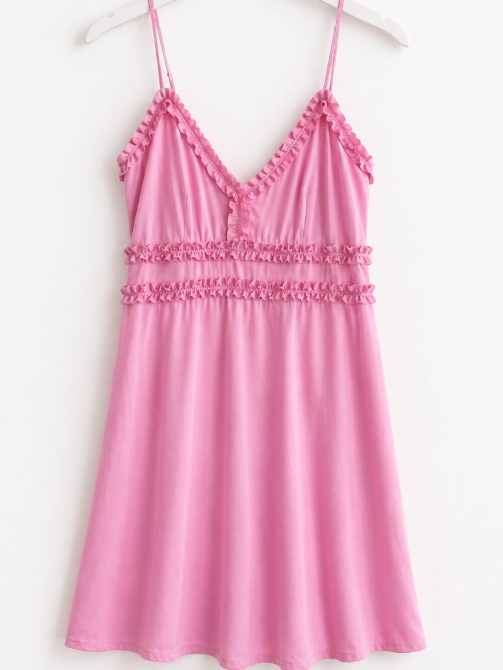 Trixxi Pink Ruffle Babydoll Mini Dress Y2K Girlhood Summer Size M Fits Small - Picture 4 of 9